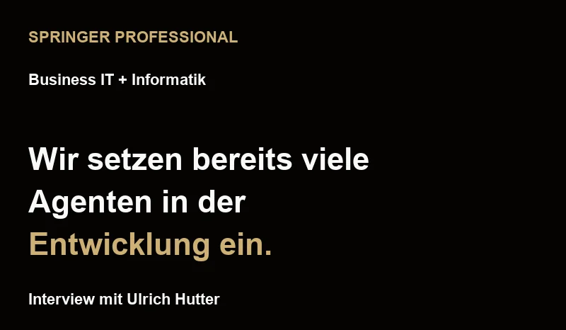 Springer Professional, interview with Ulrich Hutter